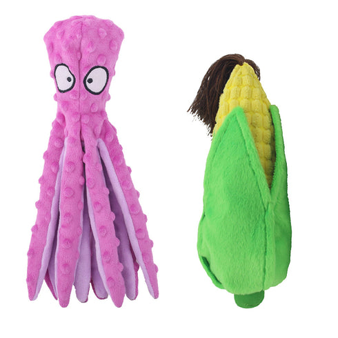 Crinkle Dog Toy Octopus with Corn